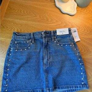 Abercrombie Studded Blue Denim Skirt